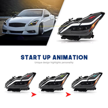 Load image into Gallery viewer, HCMOTIONZ LED Headlights for Infiniti G37 2008-2013 DRL Start up Animation Q60 Coupe Convertible 2014-2015 Car Front Lamps