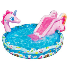 Load image into Gallery viewer, Banzai Spray 'N Splash Unicorn Inflatable Water Slide and Pool, 78 in. x 60 in. x 32.5 in.