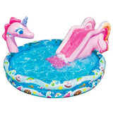 Banzai Spray 'N Splash Unicorn Inflatable Water Slide and Pool, 78 in. x 60 in. x 32.5 in.