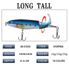 Load image into Gallery viewer, 13.2g/100mm Hot Selling Popper Fishing Lure Hard Artificial Fishing Bait Soft Rotating Tail Fishing Tackle Accessories