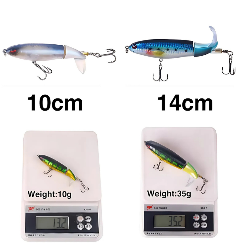 13.2g/100mm Hot Selling Popper Fishing Lure Hard Artificial Fishing Bait Soft Rotating Tail Fishing Tackle Accessories