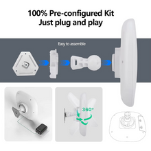 Load image into Gallery viewer, USA Stock KuWFi Outdoor 10KM Wireless Bridge IP65 Waterproof 17dBi Antenna PoE&DC Power Wifi Bridge for Industrial Monitoring