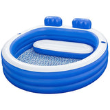 Bestway H2OGO! Splash Paradise Family Pool 7 ft.7 in. x 7 ft.2 in. x 31 in. - Inflatable, Blue & White, 54422E,