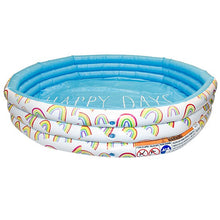 Load image into Gallery viewer, Rae Dunn Happy Days Aqua Rainbow- 46 in. Mini Pool, Coconut Float, Outdoor Inflatable, 38034