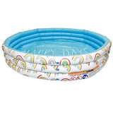 Rae Dunn Happy Days Aqua Rainbow- 46 in. Mini Pool, Coconut Float, Outdoor Inflatable, 38034