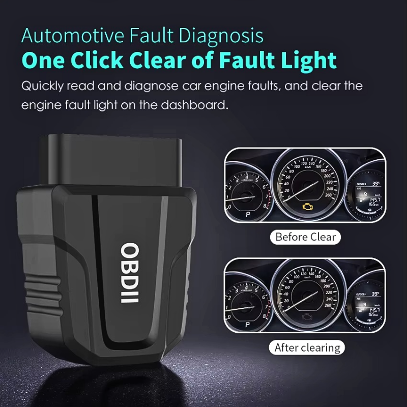 ELM327 V011 Alarm Vehicle Safety FCC CE RoHS Automotive Diagnostic Code Reader Wireless for Bluetooth OBD2 Scanner for Cars