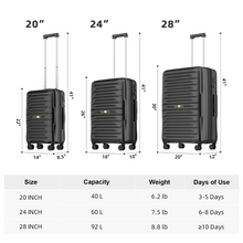 Load image into Gallery viewer, Luggage Sets 3 Piece 20'' 24'' 28'' Business Trips Luggage with TSA Lock