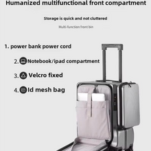 Load image into Gallery viewer, Multifunction Front Open Suitcase for 20 Inch Boarding Luggage Cosmetic Bag With USB Charging and Cup Holder