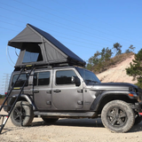 Remaco Camping Triangle Car Rooftop Tent Hard Clamshell Black Gray Aluminum 4 Person Hard Shell Roof Top Tent