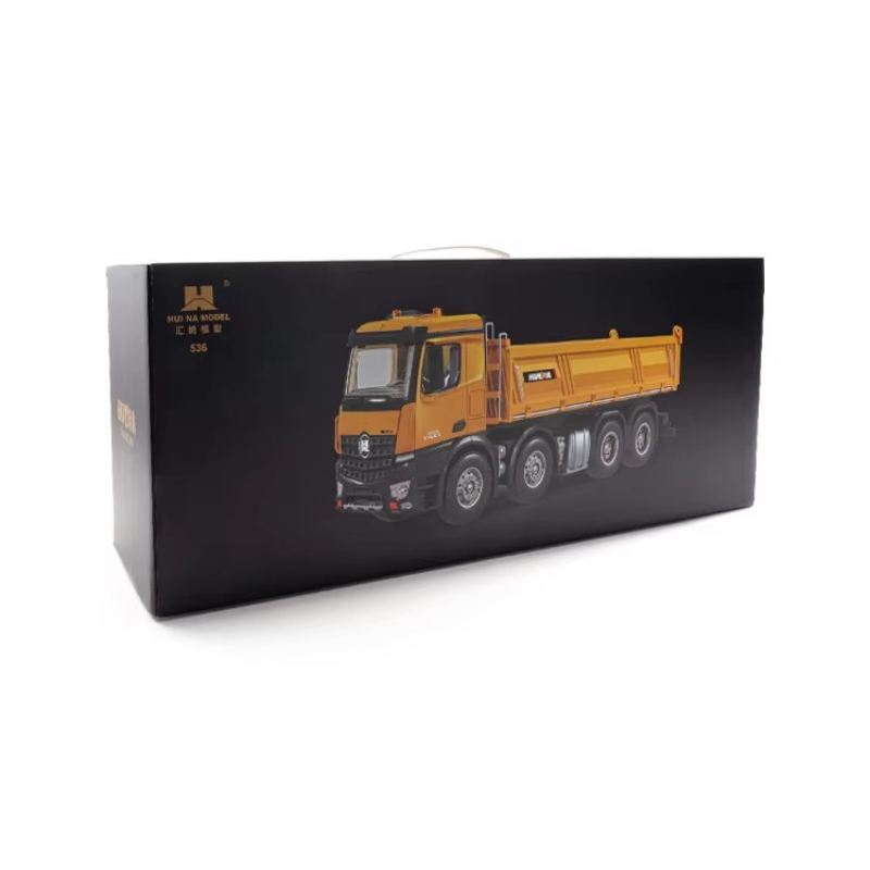 HUINA 1536 RC Car Remote Control Toys 1/14 Large Dump Truck Alloy RC Engineering Truck 8-Wheels Heavy-Duty Vehicle Cargo Model