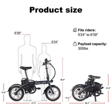 Load image into Gallery viewer, Lightweight E Bike 48V 7.8Ah 250W Folding Bicicleta Electrica 14" Fast Portable Electric Bike