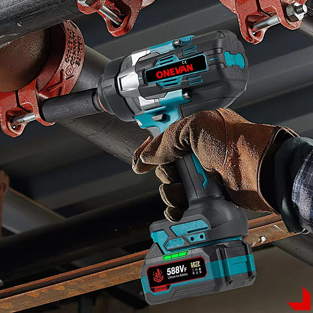 ONEVAN 600W Power Wrench 1700N.m Torque Impact Power Wrenches Brushless Motor Electric Wrench for Truck for Makita 18V Battery