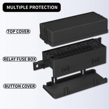 Load image into Gallery viewer, Pre-wired 6 Way Fuse and Relay Box Auto Waterproof Fuse Relay Box With 6 Relays and 11 Way ATC/ATO Blade Fuses for Automotive