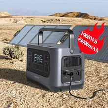 Load image into Gallery viewer, PISEN 1000W Portable Solar Power Station – 540Wh LiFePO4 Battery, Pure Sine Wave Inverter, MPPT Controller, Home Backup & Camping Generator