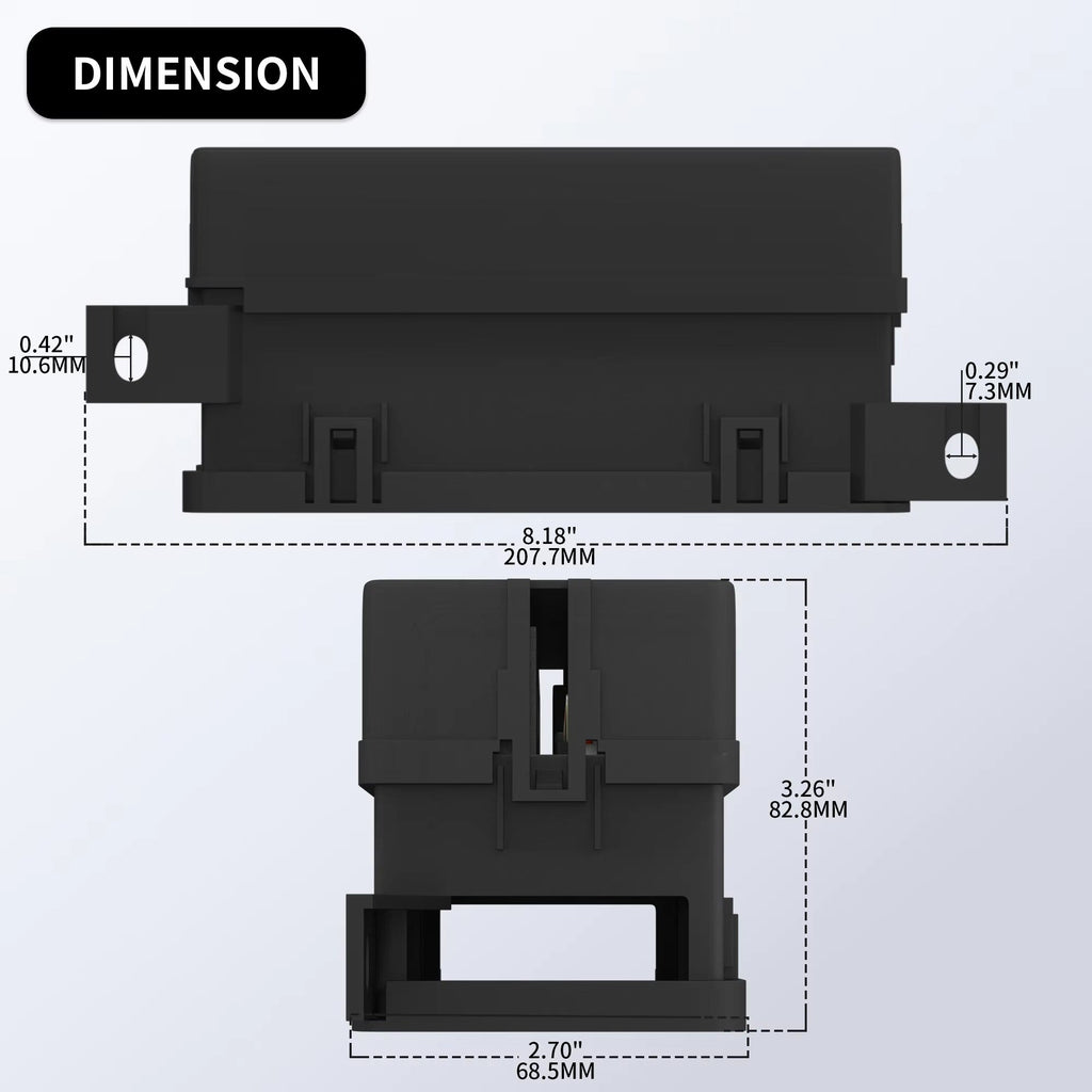 Pre-wired 6 Way Fuse and Relay Box Auto Waterproof Fuse Relay Box With 6 Relays and 11 Way ATC/ATO Blade Fuses for Automotive