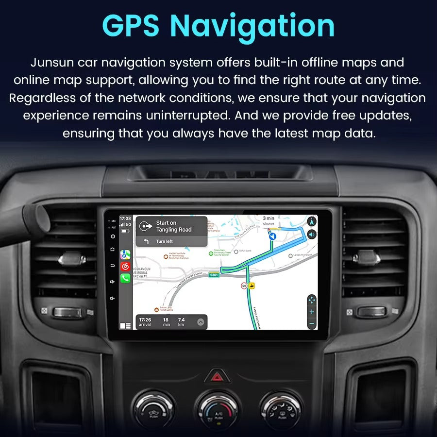 Junsun Carplay Android Auto Car Radio for Dodge RAM 1500 2500 3500 2013-2019 US Stock Car DVD Player Car Radio Head Unit Stereo