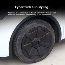 Load image into Gallery viewer, 19” Cybertruck Wheel Covers for Tesla Model Y (Matte Black)