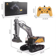 Load image into Gallery viewer, 1/14 Scale Metal RC Excavator, 22 Channel with Lights Sounds Upgrade Full Functional Construction Vehicles RC Truck Toys