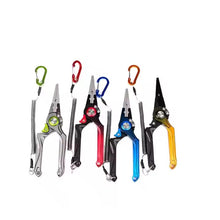 Load image into Gallery viewer, Titanium Fishing Pliers 7" Split Ring Long Nose Tool – Aluminum Alloy, Braid Cutter, Saltwater & Freshwater Use