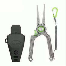 Load image into Gallery viewer, Titanium Fishing Pliers 7" Split Ring Long Nose Tool – Aluminum Alloy, Braid Cutter, Saltwater & Freshwater Use