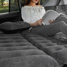 Load image into Gallery viewer, 2-in-1 Car Inflatable Mattress Soft PVC Flocking Travel Bed with Pump Black-3