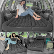 Load image into Gallery viewer, Portable Inflatable Car Air Mattress with Pillows Air Pump  Black-2