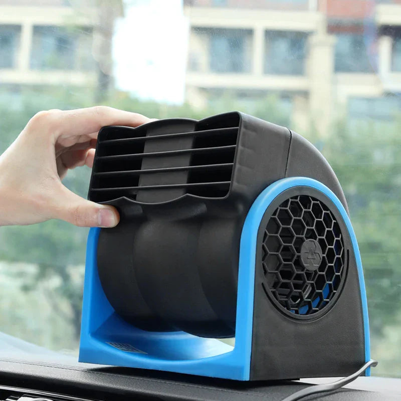 12V Adjustable Car Air Conditioning Fan Dual Speed Silent Cooling Fan Blue-1
