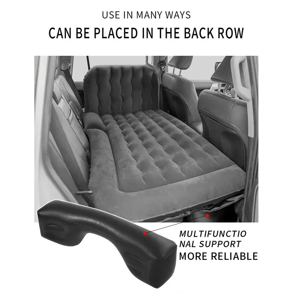 Portable Inflatable Car Air Mattress with Pillows Air Pump  Black-1