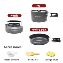 Load image into Gallery viewer, Portable Camping Cookware Set Outdoor Tableware Kit Black-1