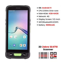 Load image into Gallery viewer, Android Barcode Scanner PDA | 5.5" Handheld, Android 11, 4G RAM, 64G ROM, 4G LTE, WiFi, Bluetooth, GPS, Camera, Portable Data Collector