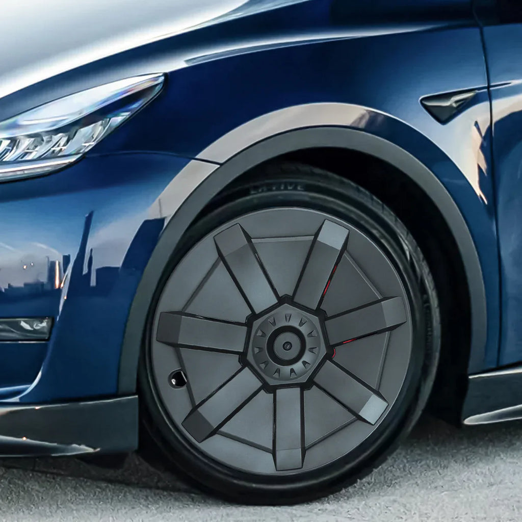 19” Cybertruck Wheel Covers for Tesla Model Y (Matte Black)