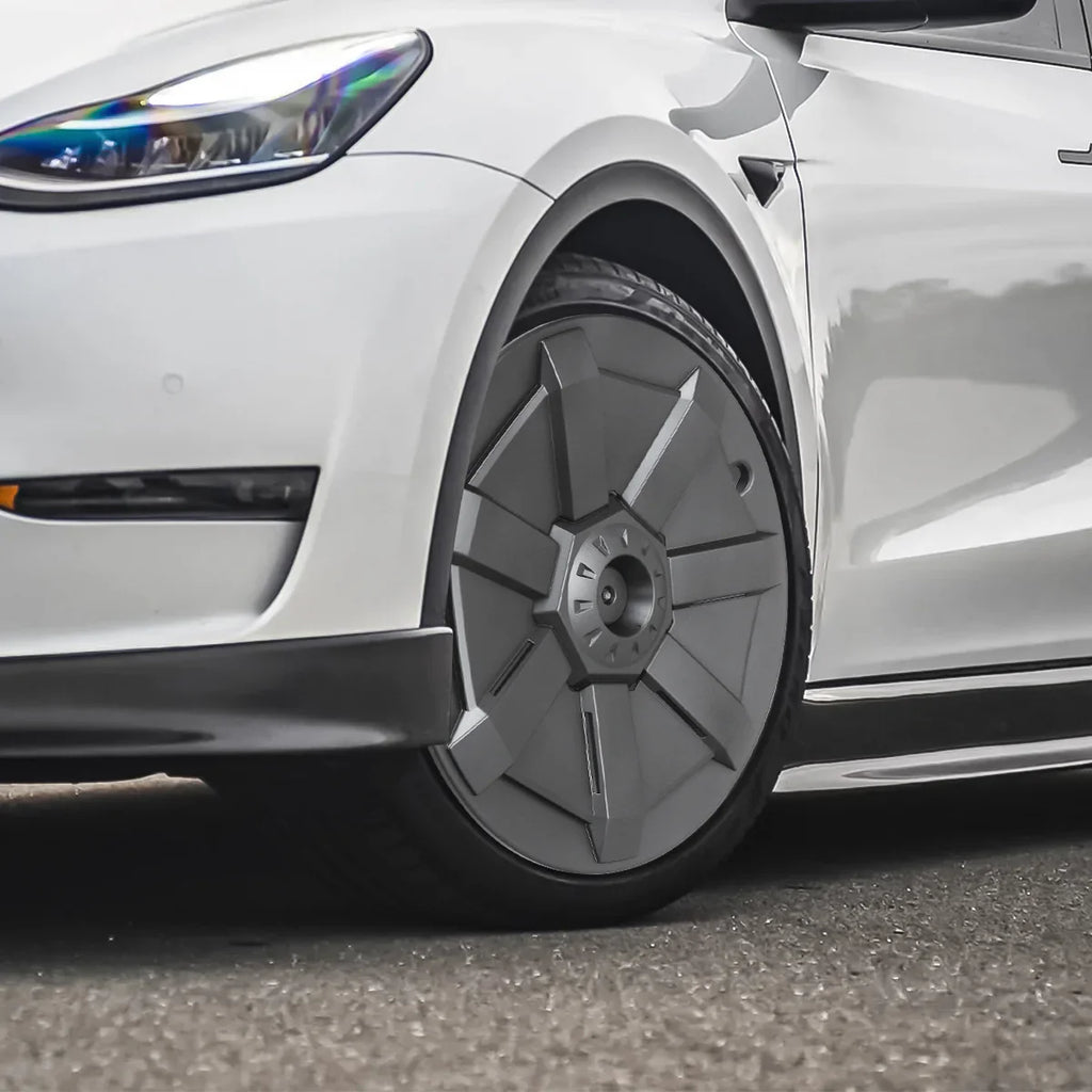 19” Cybertruck Wheel Covers for Tesla Model Y (Matte Black)