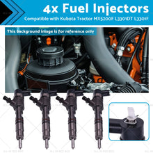 Load image into Gallery viewer, 4x Fuel Injectors Suitable for Kubota Tractor MX5200F L3301DT L3301F 0445110775-0