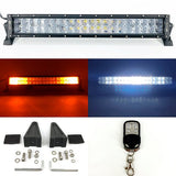 Ultra Bright Strobe Cree Straight Light Bar- Solid white in the middle, strobe amber/red/blue/green in the both end sides
