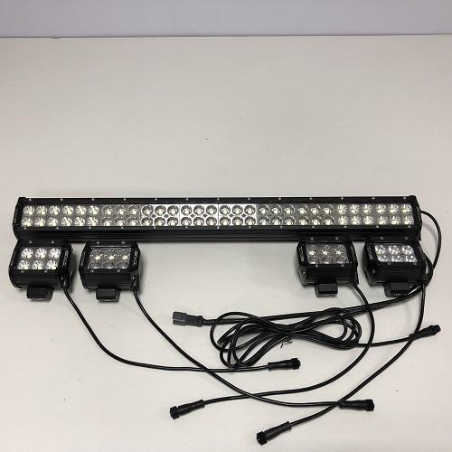 1 Slide Bracket Dual Color Strobe Light Bar Sync with 4 Packs 4" LED Pods-1