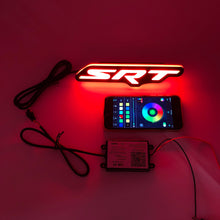 Load image into Gallery viewer, SRT LED Grill Emblem Badge(Multicolor)– Chasing RGBW  Car Logo Light features 120+ dynamic for Dodge, Chrysler & Jeep-4