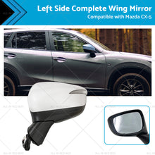 Load image into Gallery viewer, LH Door Wing Mirror Suitable for Mazda CX-5 2015-2016 No BlindSpot 8 Wires White-0