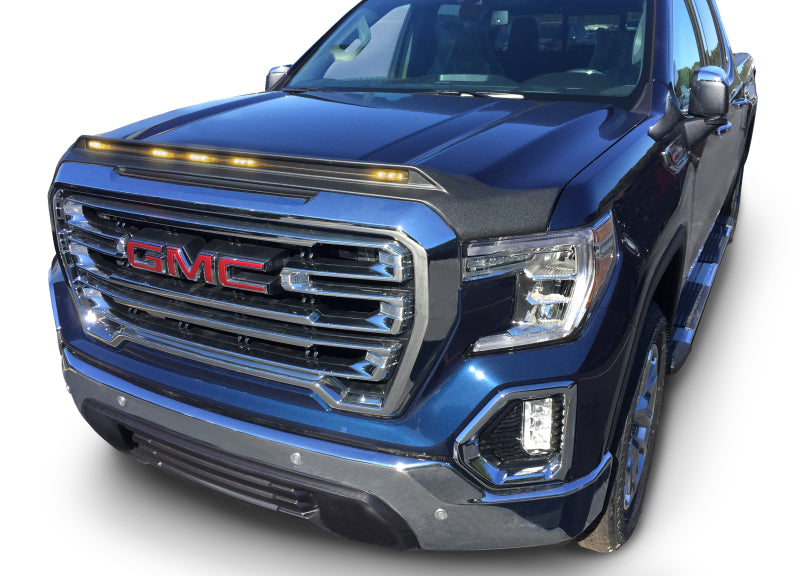 AVS Aeroskin Hood Shield - Black Low Profile with LED Lights for 2019-2022 GMC Sierra 1500