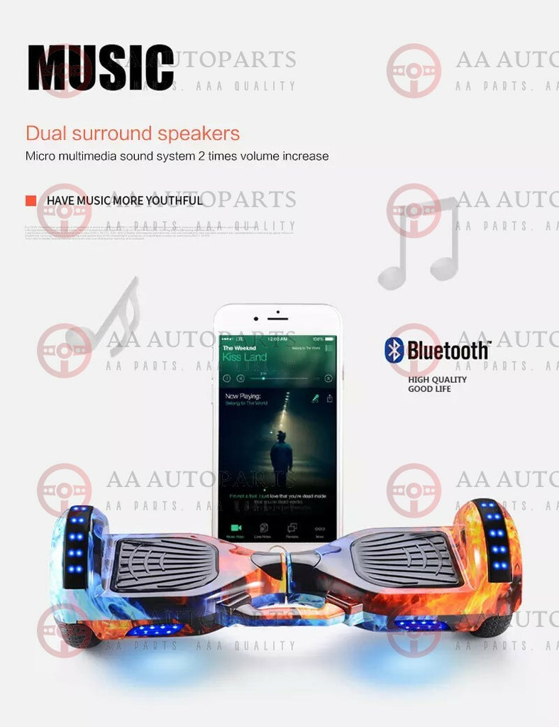 *FREE HANDLE* Hoverboard Scooter Self Balancing Electric Skateboard Black 60Cm