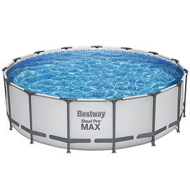 Bestway Steel Pro 15 ft. x 48 in. Round Above Ground Pool Set, 4,231 gal.