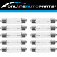 Pack of 10 Festoon Auto Bulbs 12V 3W 8x36mm Interior Light