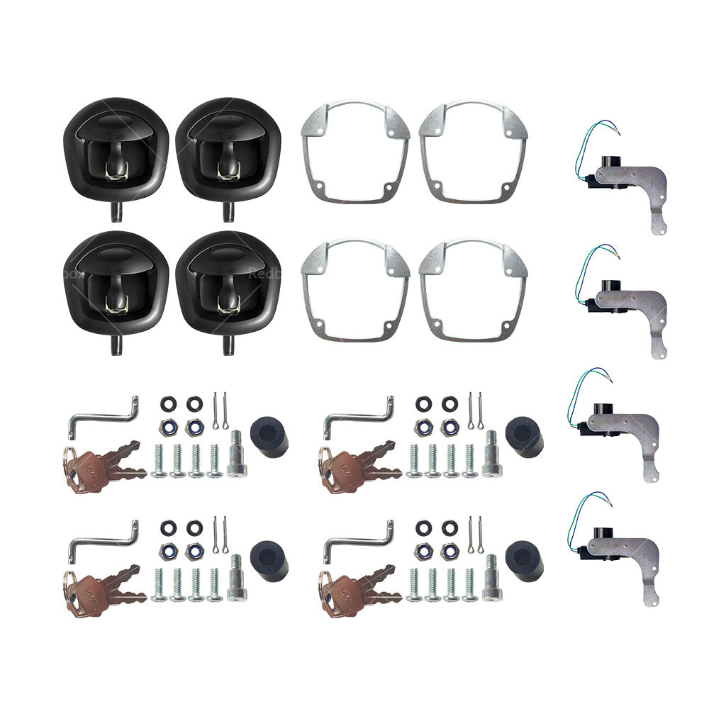 4x Power Operated Whale Tail T Handle Folding Lock Trailer Canopy Black DC 12V-1