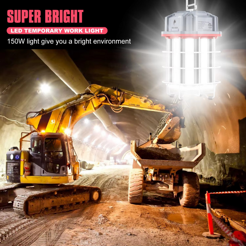 LED Temporary Work Lighting ETL Listed LED Construction Light IP65 60W -150W Work Light with Linkable Connection Design