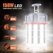 Load image into Gallery viewer, LED Temporary Work Lighting ETL Listed LED Construction Light IP65 60W -150W Work Light with Linkable Connection Design