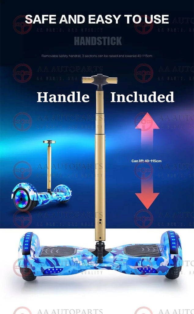 *FREE HANDLE* Hoverboard Scooter Self Balancing Electric Skateboard Black 60Cm