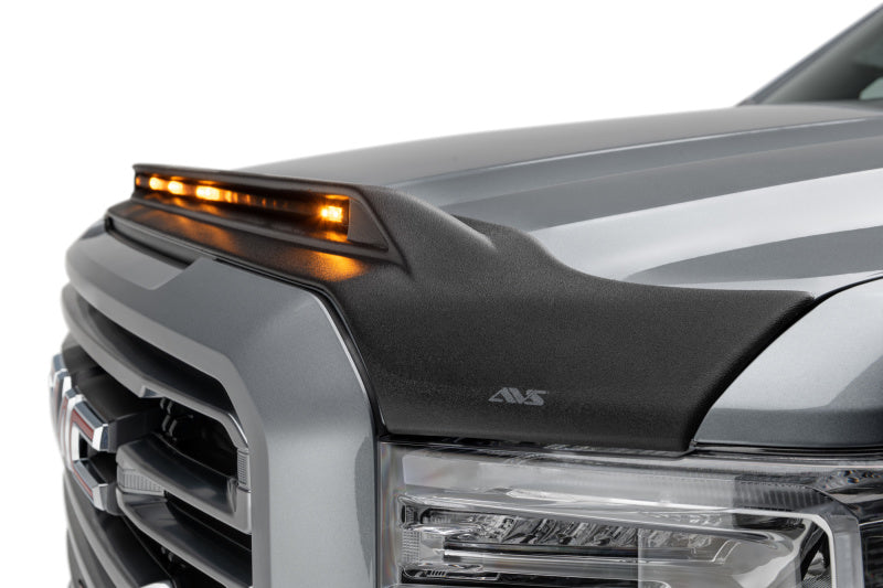 AVS Aeroskin Hood Shield - Black Low Profile with LED Lights for 2019-2022 GMC Sierra 1500