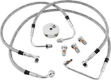 Twin Power 84-10 FXST 00-07 FXSTD 93-05 FXDWG Stainless Steel Dot Brake Line Kit Front Stock Length