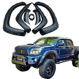 6pcs ABS Textured Pocket Bolt Type Fender Flares for Hilux Vigo Champ 2012-2014 with No Drilling Installation