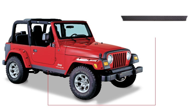 Bushwacker 97-06 Jeep Wrangler Trail Armor Side Rocker Panels - Black