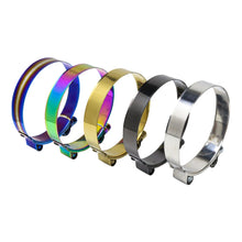 Load image into Gallery viewer, Adjustable Stainless Steel T-Bolt Clamp for Hydraulic Silicone Hose Heavy Duty Single Bolt Hose Clamp